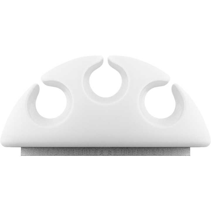 Cleme pentru gestionarea cablurilor cu 3 sloturi Goobay set 4buc alb