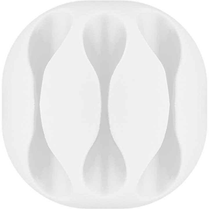 Cleme pentru gestionarea cablurilor cu 3 sloturi Goobay set 4buc alb