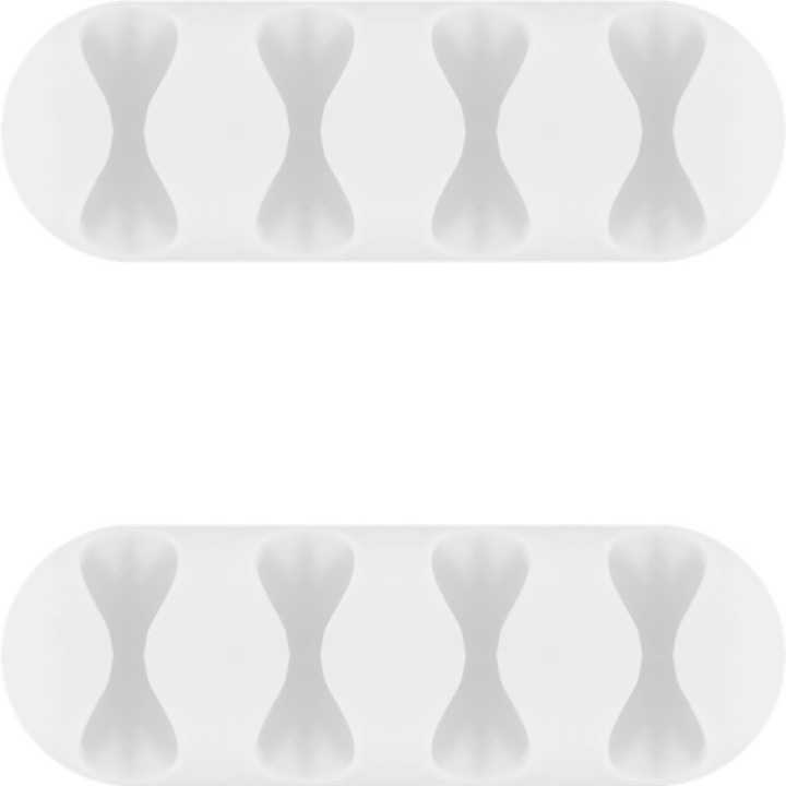 Cleme pentru gestionarea cablurilor cu 4 sloturi Goobay set 2buc alb