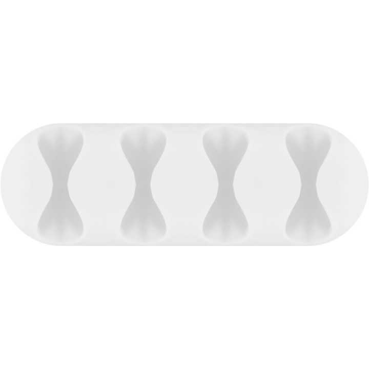 Cleme pentru gestionarea cablurilor cu 4 sloturi Goobay set 2buc alb
