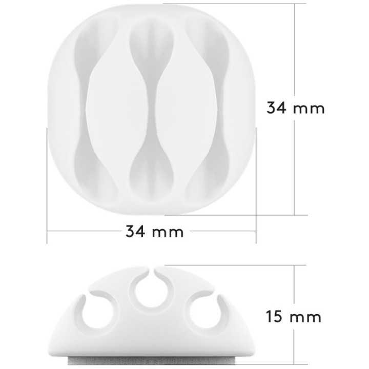 Cleme pentru gestionarea cablurilor Goobay set 5buc alb