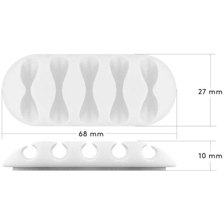 Cleme pentru gestionarea cablurilor Goobay set 5buc alb