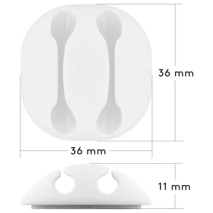 Cleme pentru gestionarea cablurilor Goobay set 5buc alb