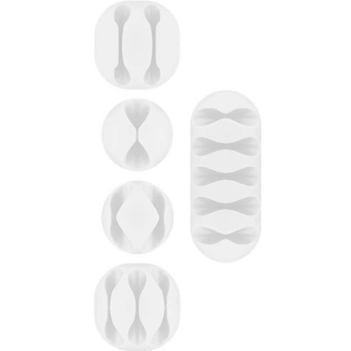 Cleme pentru gestionarea cablurilor Goobay set 5buc alb