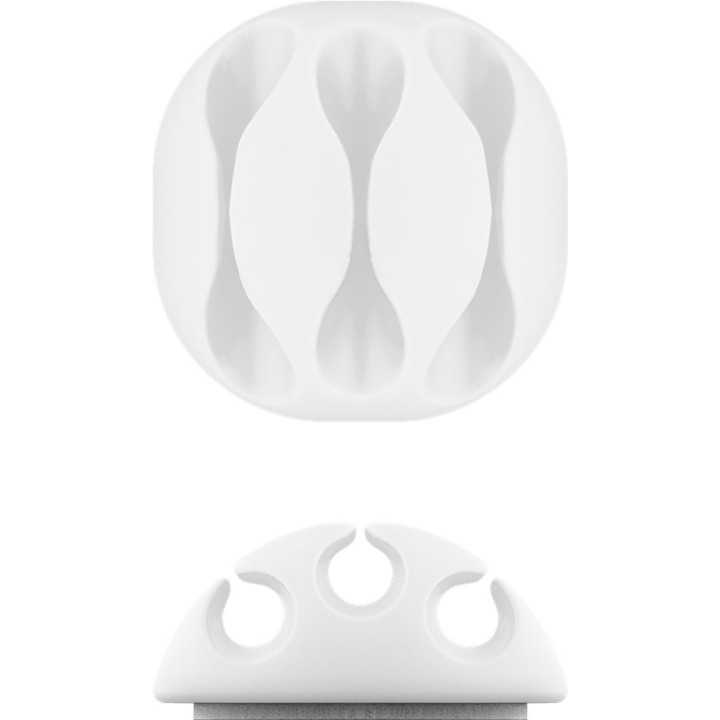 Cleme pentru gestionarea cablurilor Goobay set 5buc alb