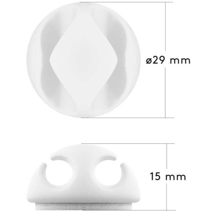 Cleme pentru gestionarea cablurilor Goobay set 5buc alb