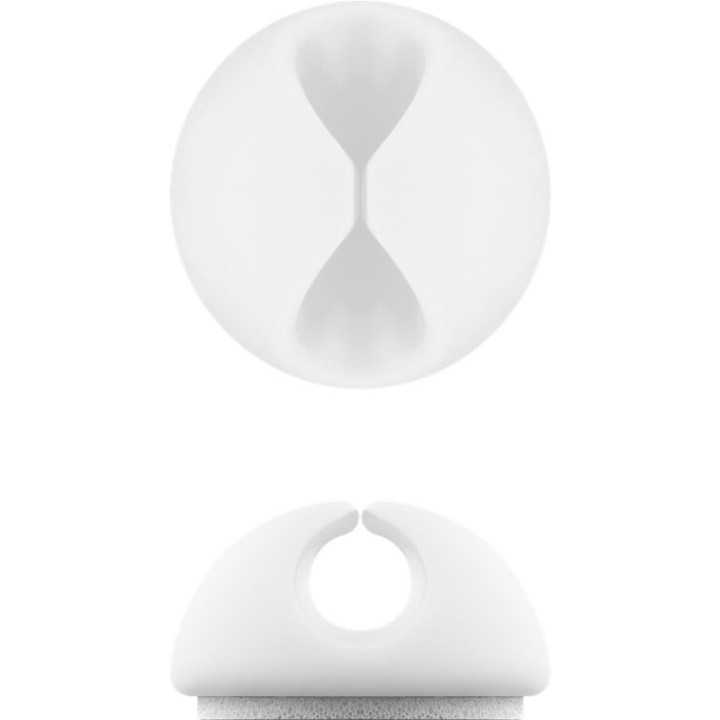 Cleme pentru gestionarea cablurilor Goobay set 5buc alb