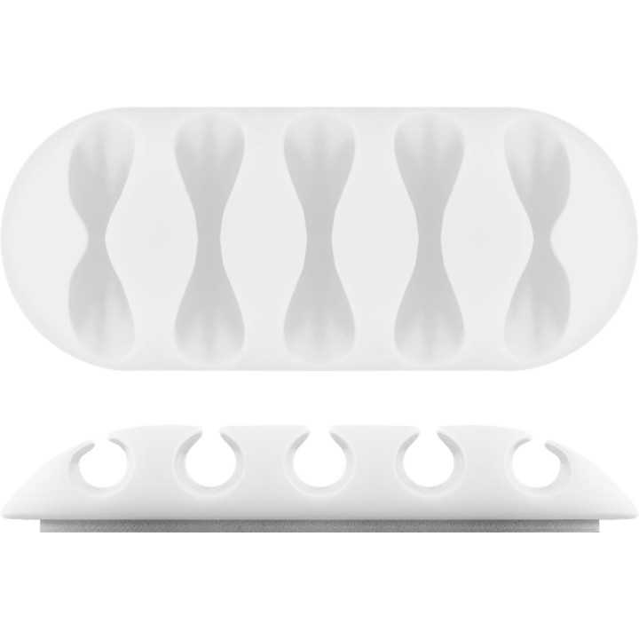 Cleme pentru gestionarea cablurilor Goobay set 5buc alb