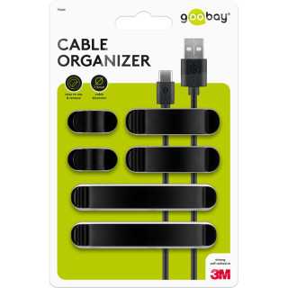 Cleme pentru gestionarea cablurilor Goobay set 6buc negru