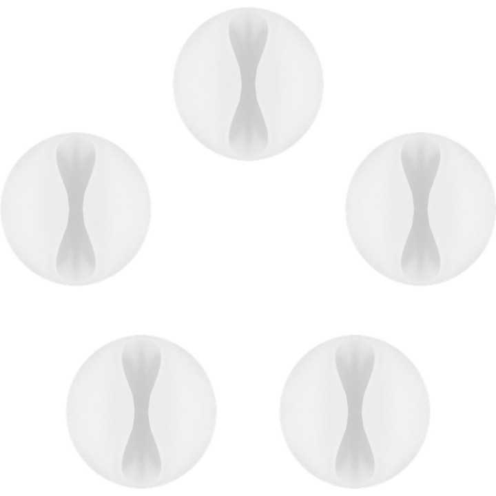 Set organizator cabluri 5 buc alb Goobay