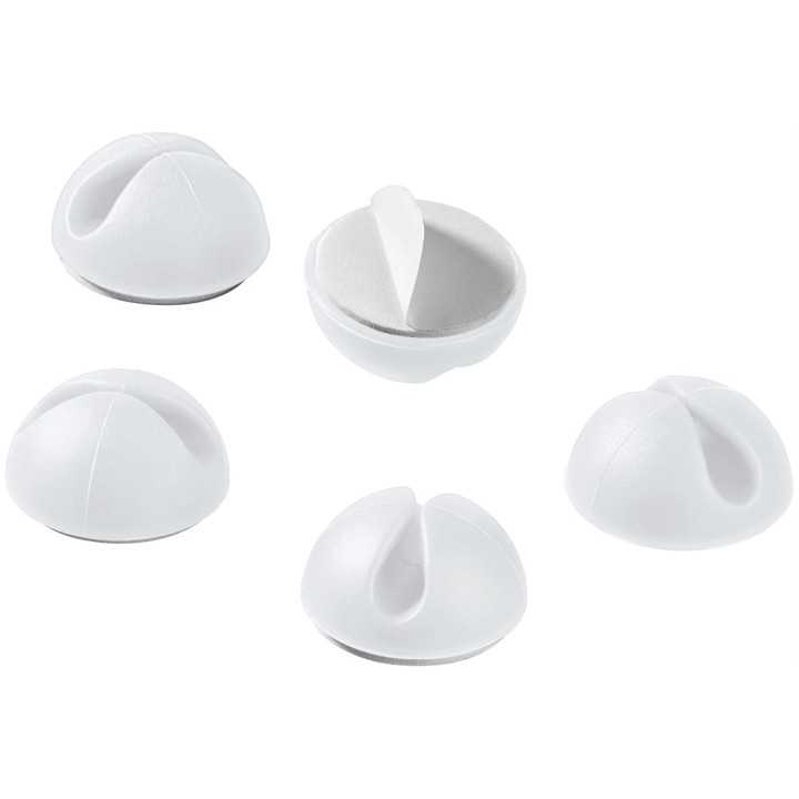 Set organizator cabluri 5 buc alb Goobay