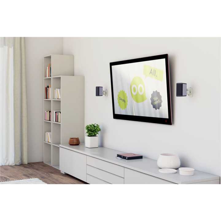 Suport universal 2buc pentru difuzor Goobay montare pe perete regblabil max. 3.5kg alb