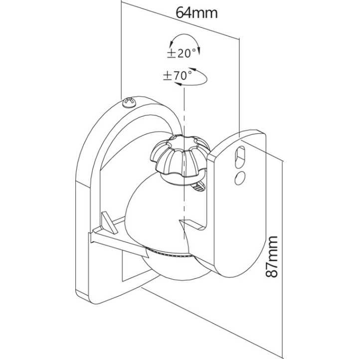 Suport universal 2buc pentru difuzor Goobay montare pe perete regblabil max. 3.5kg alb