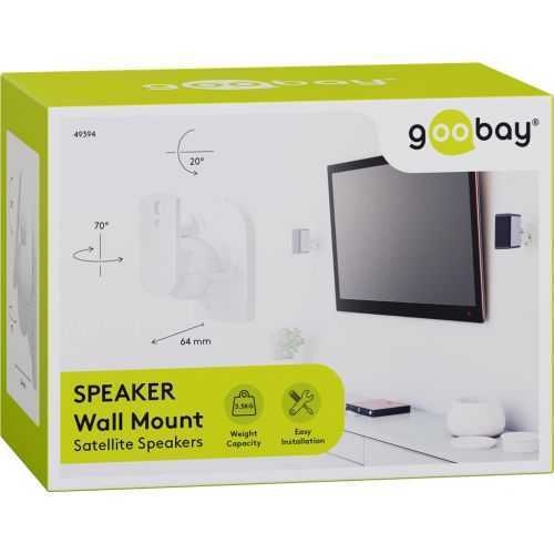 Suport universal 2buc pentru difuzor Goobay montare pe perete regblabil max. 3.5kg alb