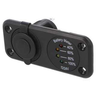 Voltmetru soclu bricheta auto x1 tens. alim. 7-33VDC neagra SCI A13-142A254PD-BB3