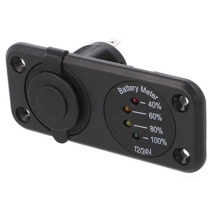 Voltmetru soclu bricheta auto x1 tens. alim. 7-33VDC neagra SCI A13-142A254PD-BB3