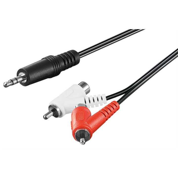 Cablu audio Jack 3.5 mm tata STEREO la 2x RCA tata-mama 1.5m Goobay