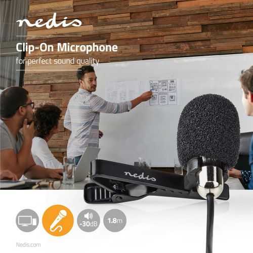 Microfon lavaliera cu clip Nedis 3.5mm Metal