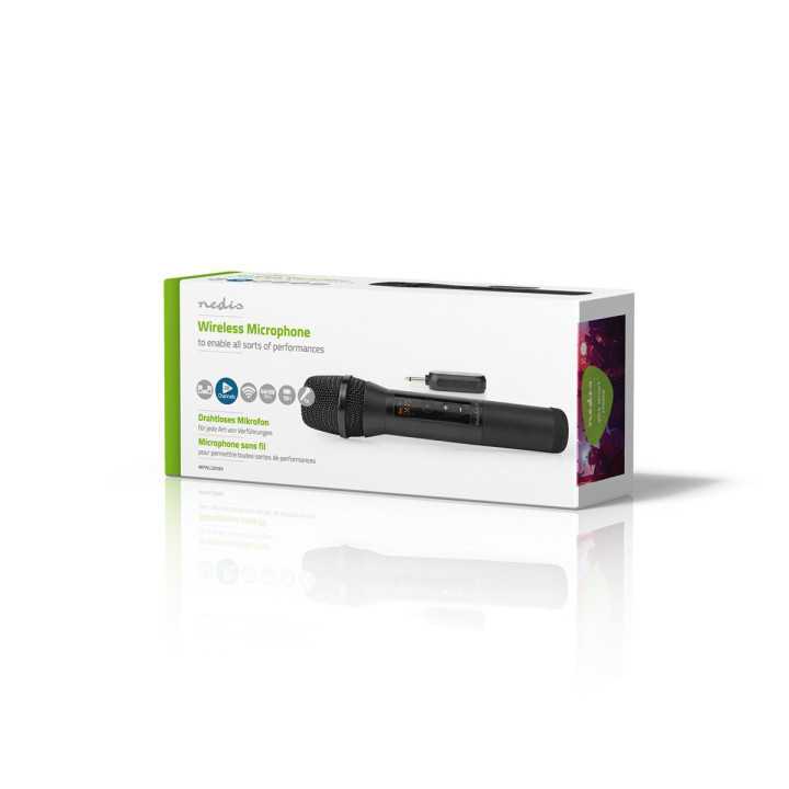 Microfon wireless Nedis, 20 de canale 10 ore autonomie receptor negru