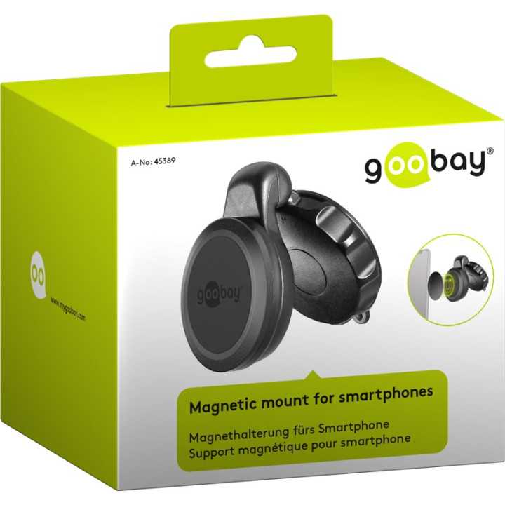 Suport telefon MAGNETIC cu ventuza pentru parbriz sau bordul auto Goobay