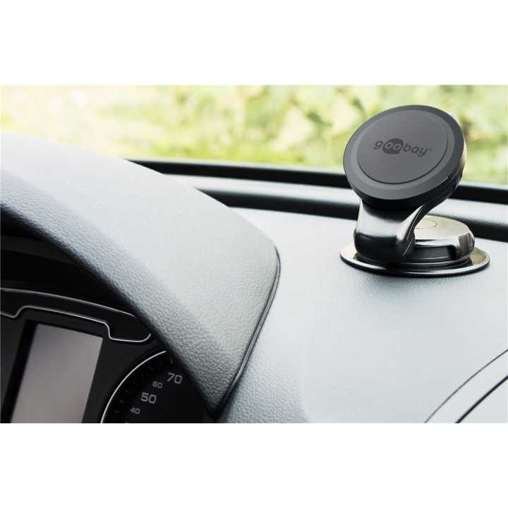 Suport telefon MAGNETIC cu ventuza pentru parbriz sau bordul auto Goobay