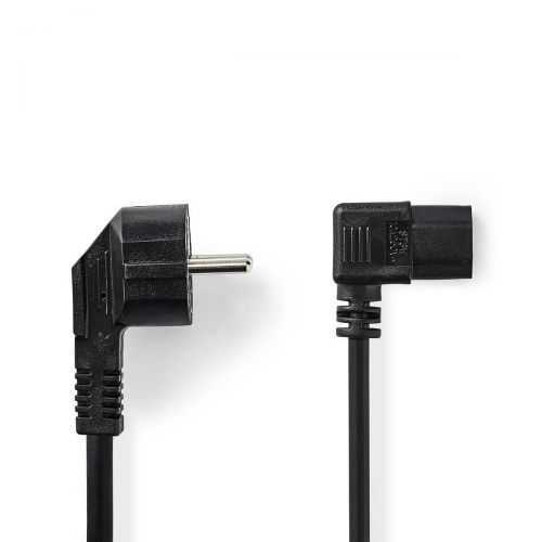 Cablu de alimentare PC 10m cotit Schuko tata cotit - IEC-320-C13 90grade negru Nedis
