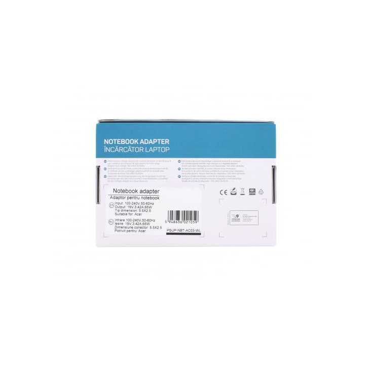 Alimentator pentru laptop ACER 19V 3.42A 65W 5.5x2.5mm WELL