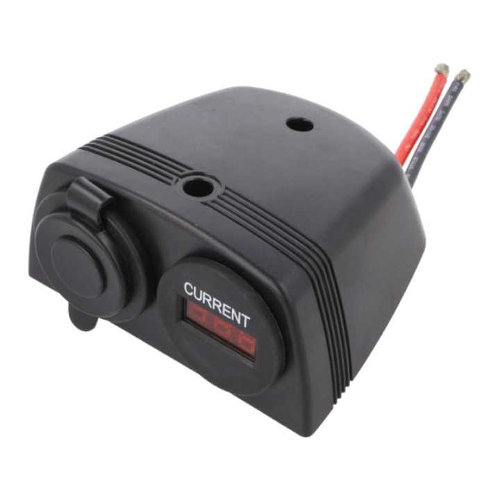 Ampermetru soclu bricheta auto x1 7-33VDC neagra SCI A13-144DA251BHD-BB3