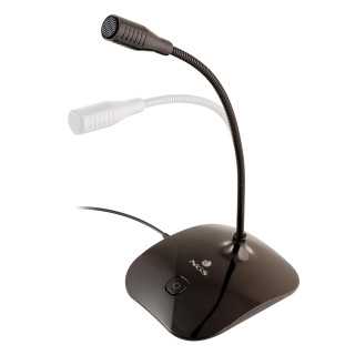 Microfon de birou NGS MS115 3.5mm 1.5m gat metalic flexibil negru