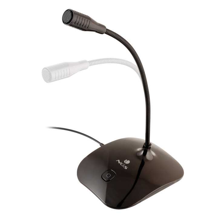 Microfon de birou NGS MS115 3.5mm 1.5m gat metalic flexibil negru