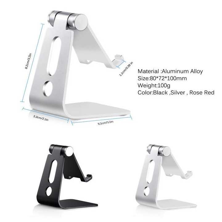 Suport reglabil de birou pentru telefon Choetech CP00032 argintiu