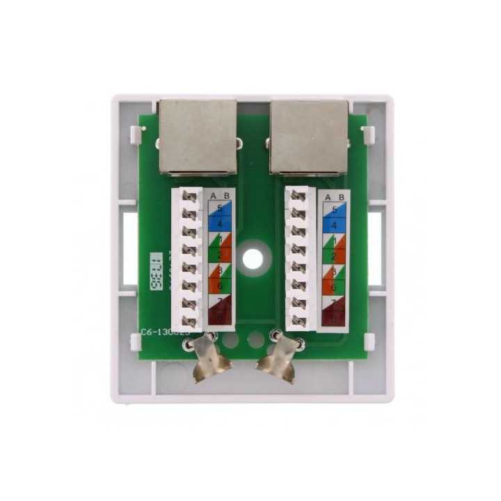 Priza dubla FTP CAT6 conector ecranat pe tencuiala Well