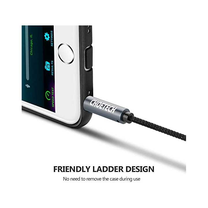 Cablu audio jack stereo Choetech AUX002 3.5 mm tata - 3.5 mm tata 1.2m negru