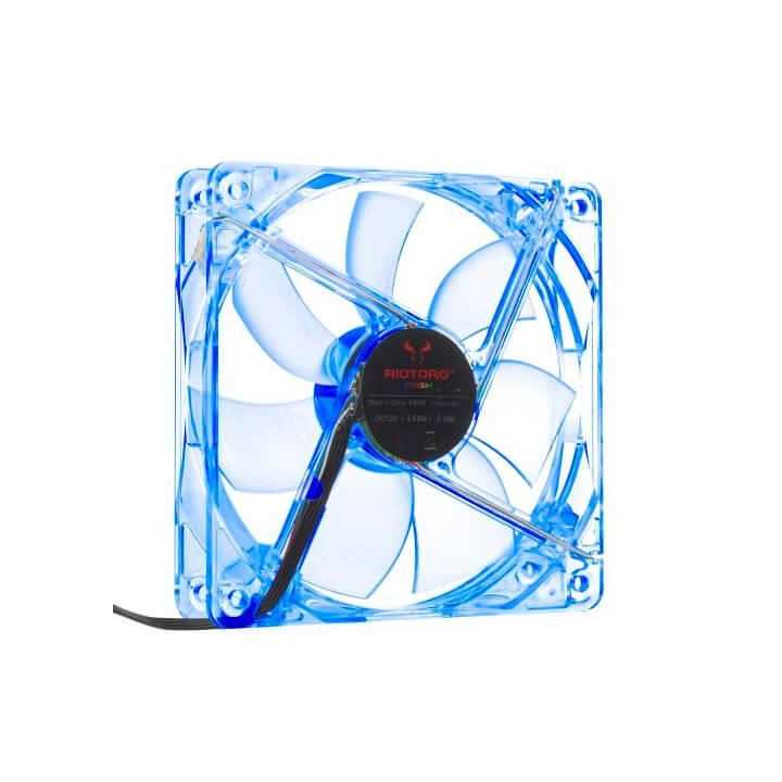 Ventilator Riotoro Cross-X Clear Classic 120mm iluminare albastra