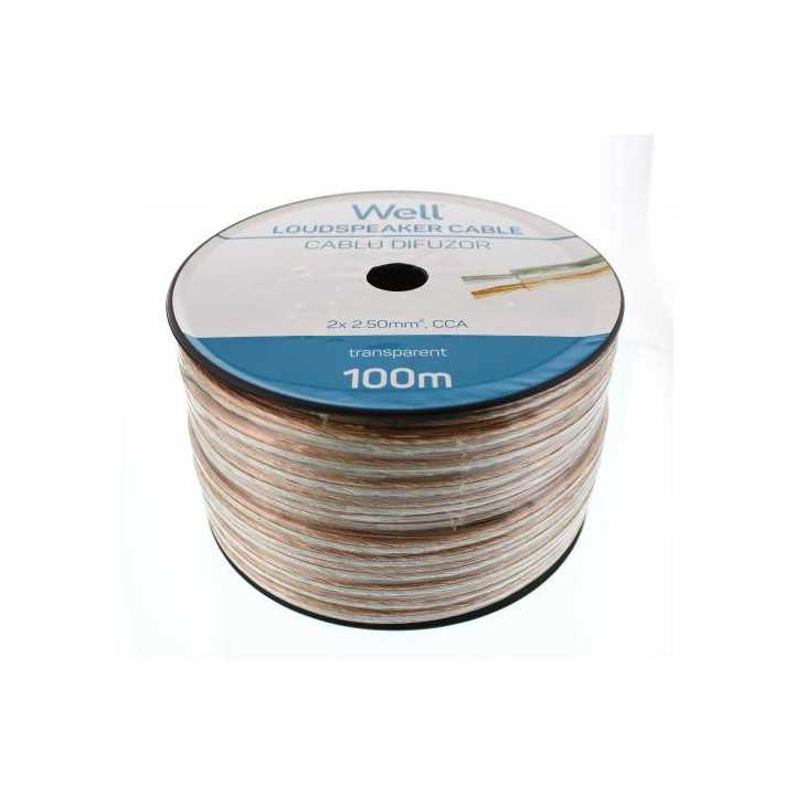 Cablu difuzor transparent 2x2.5mm Well