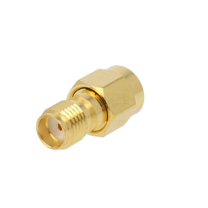Adaptor SMA mama - RP-SMA mama reverse drept 50 Ohm teflon aurit AMPHENOL 132171RP-10