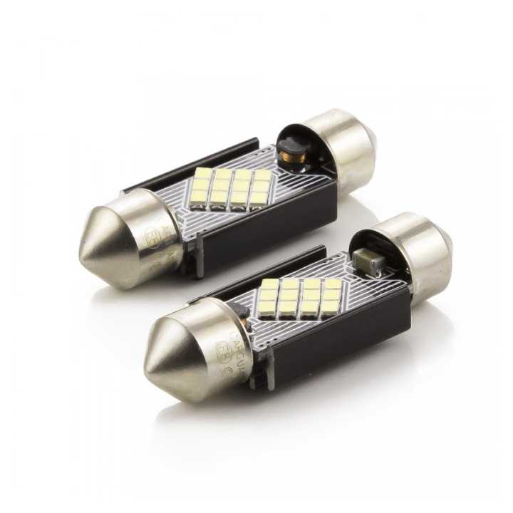 Set LED auto 41mm C5W si C10W pentru interior / portbagaj 12V 3W 240lm alb Canbus 2buc CarGuard