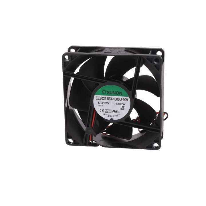 Ventilator DC axial 12VDC 80x80x25 mm 55.77m 3/h 28dBA 2600rot/min 24AWG SUNON EE80251S3-1000U-999