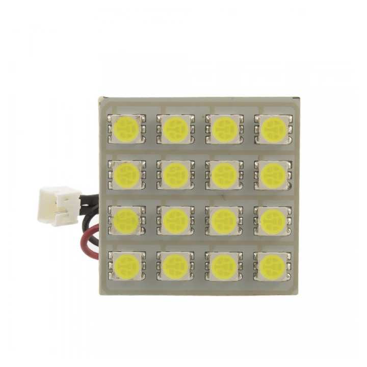 Placa LED SMD 35x35 mm 12V SMD5050 3W lumina alba 320lm inclus adaptoare W5W C5W BA9S CarGuard