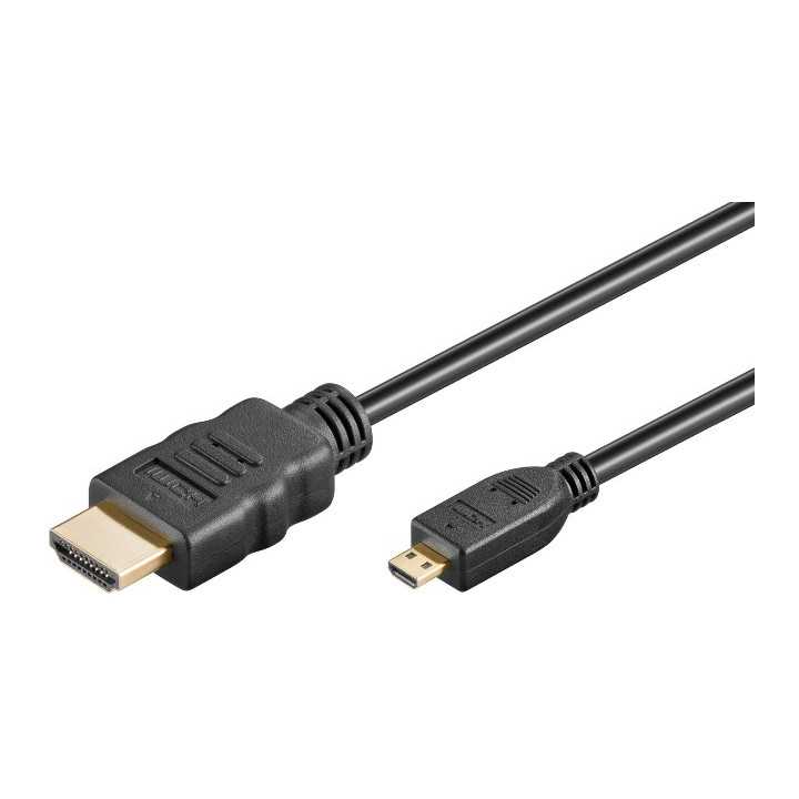 Cablu micro HDMI la HDMI 2m v1.4 3D cu Ethernet