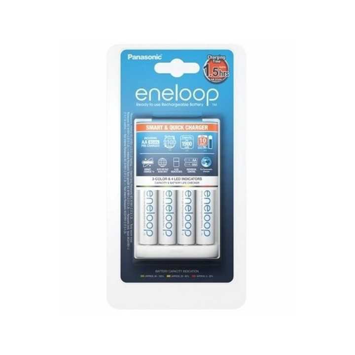 Panasonic Eneloop Incarcator Smart & Quick include 4x AA R6 1900mA K-KJ55MCC40E