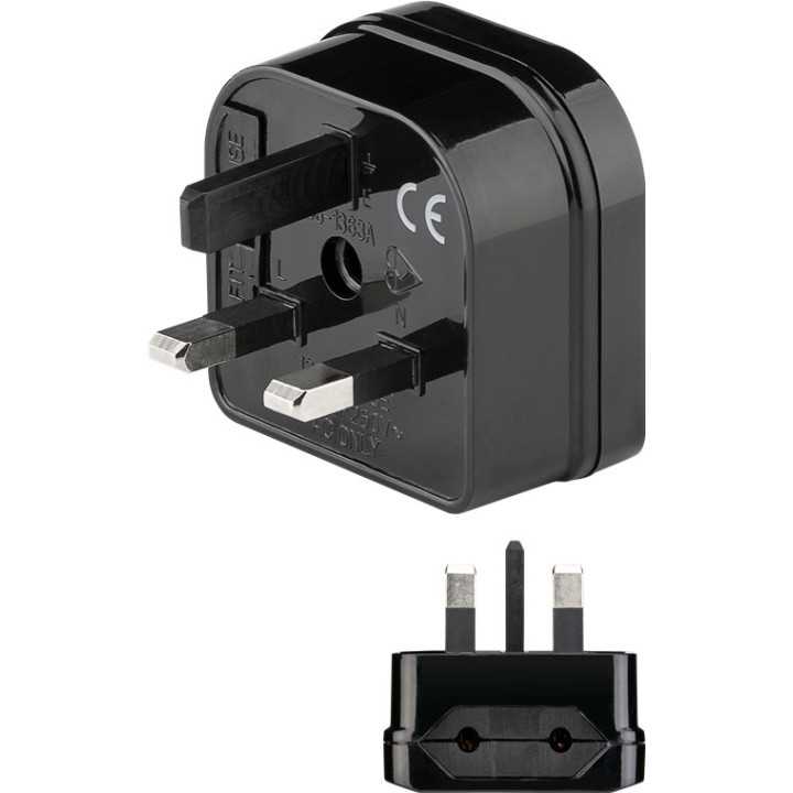 Adaptor UK ANGLIA - EURO 2 pini mama negru Goobay