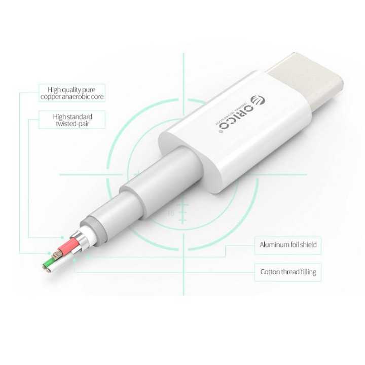 Cablu USB type C tata-tata 1m alb Orico BCU-10