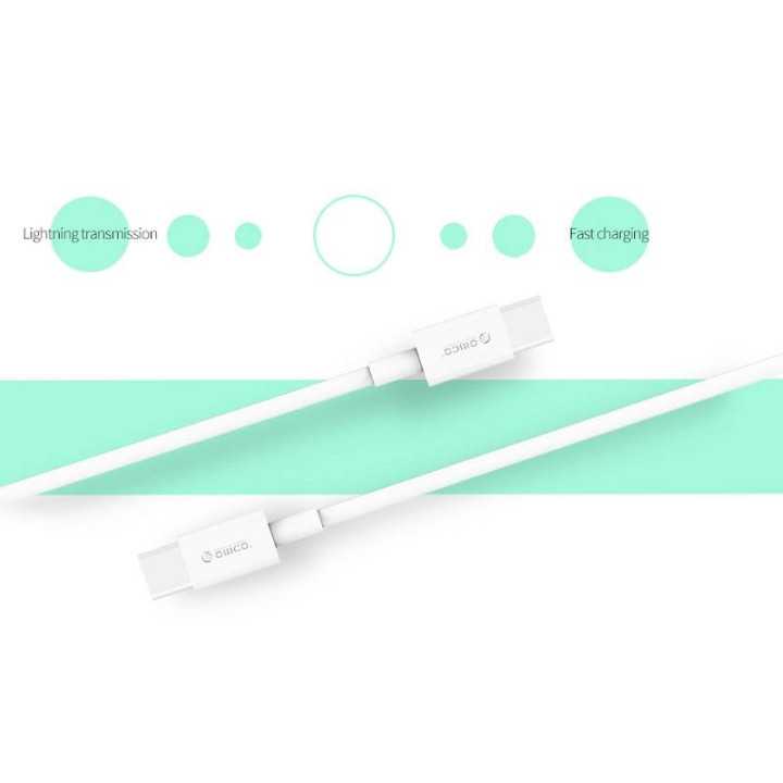 Cablu USB type C tata-tata 1m alb Orico BCU-10
