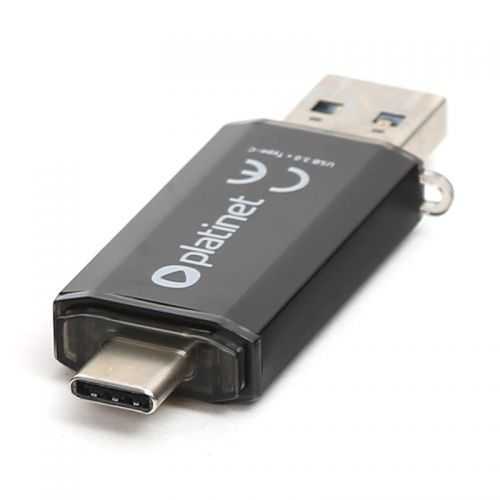 Flash Drive USB 3.0 + TYPE C 64GB C-DEPO PLATINET PMFC64S