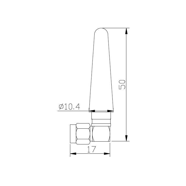 Antena WiFi 2dBi verticala Montare in unghi cu insurubare SR PASSIVES WIFI-ANT401