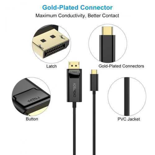 Cablu USB TYPE C - Displayport Choetech XCP-1801 1.8m negru