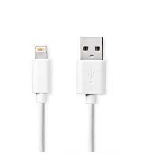 Cablu incarcator/date Apple Lightning 8-Pini - USB-A tata 1m 2.4A alb Nedis
