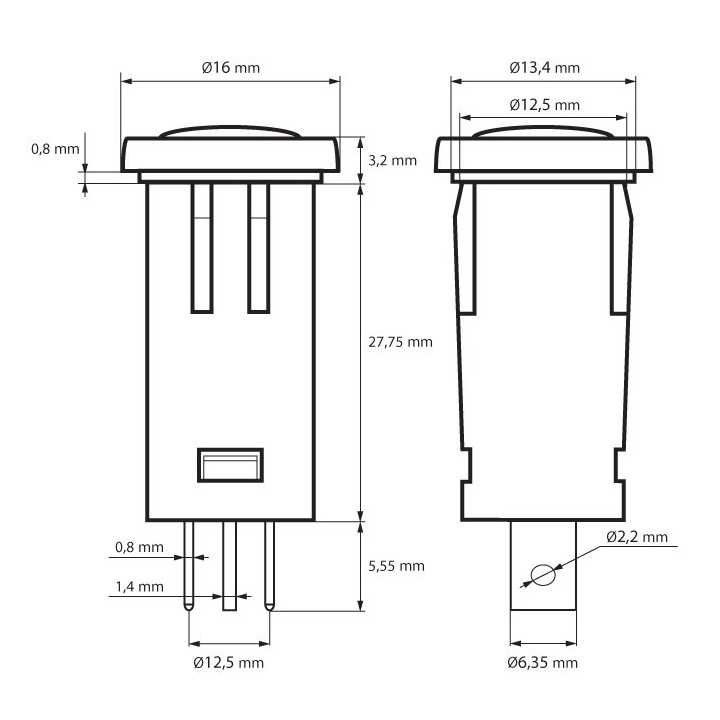 Lumina semnal 230V lumina rosie LED 39x12 mm terminal 6.3mm 07920PI