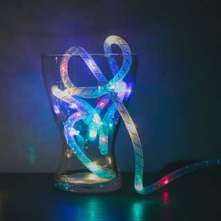 Sir de lumini de Craciun LED multicolor fir argintiu 2m 2x AAA 58032B Phenom